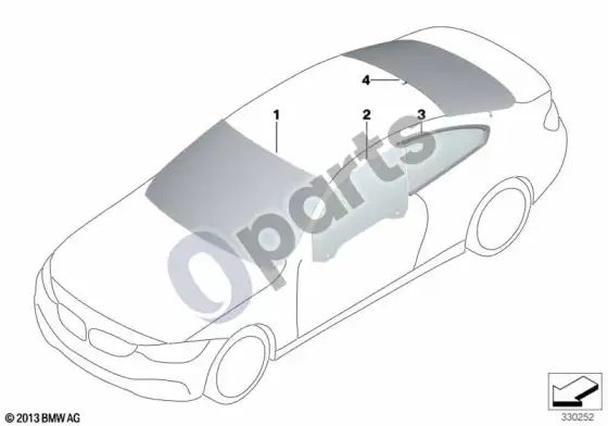 BMW 4 F32 F33 stiklai – schema