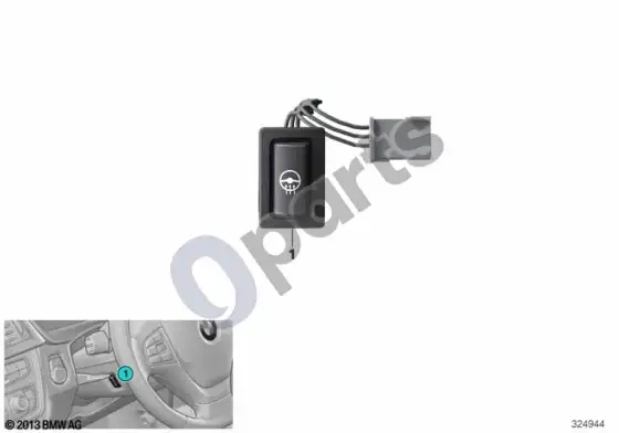 BMW 4 F32 F33 vairo šildymo jungiklis – schema
