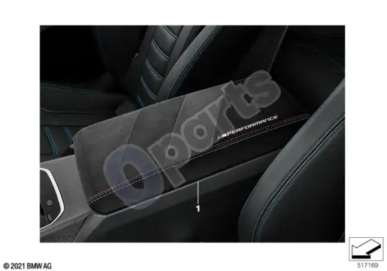 BMW 4 G22 G23 G24 G26 m performance centrinis porankis – schema