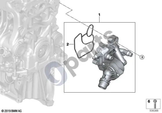BMW 4 G22 G23 G24 G26 termostatas – schema