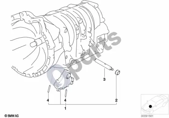 BMW 5 E39 A5S360R/390R pavarų perjungimo dalys – schema