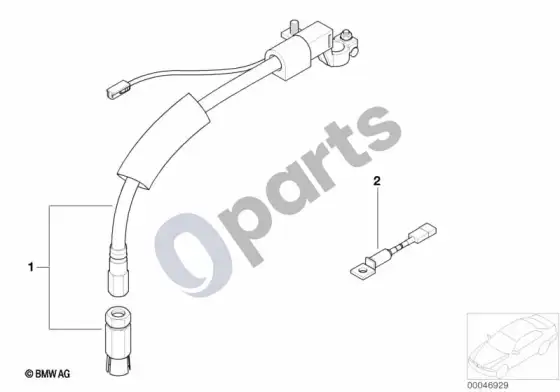 BMW 5 E39 akumuliatoriaus laidas; 1998.09 - ... – schema