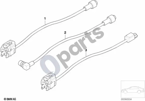 BMW 5 E39 antenos kabelis, garso/vaizdo – schema
