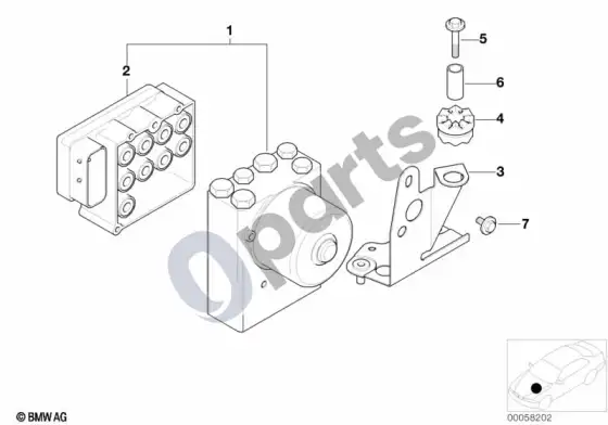 BMW 5 E39 ASC hidraulinis blokas / valdymo blokas / laikiklis – schema