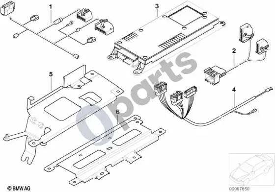 BMW 5 E39 atskiros dalys cordless, bagažinės skyrius – schema