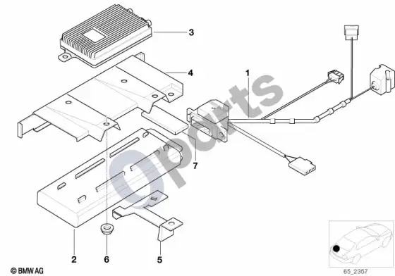BMW 5 E39 atskiros dalys, SA 625, bagažinės skyrius – schema