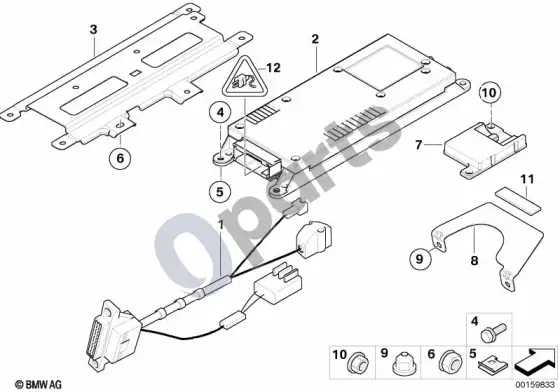 BMW 5 E39 atskiros dalys, SA 630, bagažinė – schema