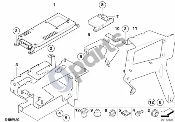 BMW 5 E39 atskiros dalys, SA 638, bagažinė – schema