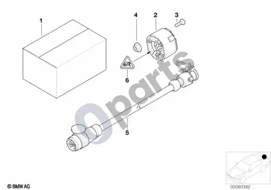 BMW 5 E39 atskiros vilkimo kablio dalys – schema