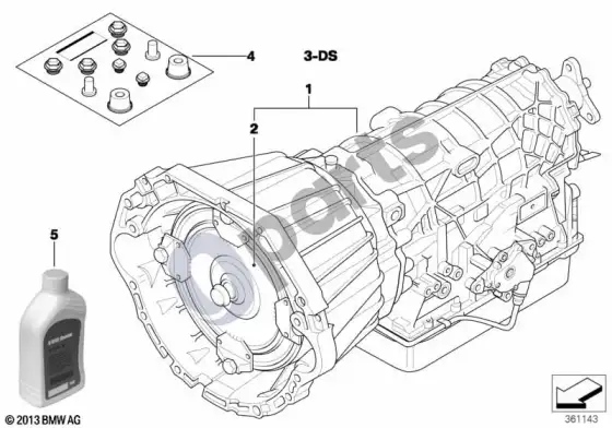 BMW 5 E39 automatinė pavarų dėžė A5S440Z – schema
