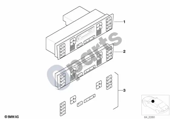 BMW 5 E39 automatinis oro kondicionavimo valdymo blokas – schema