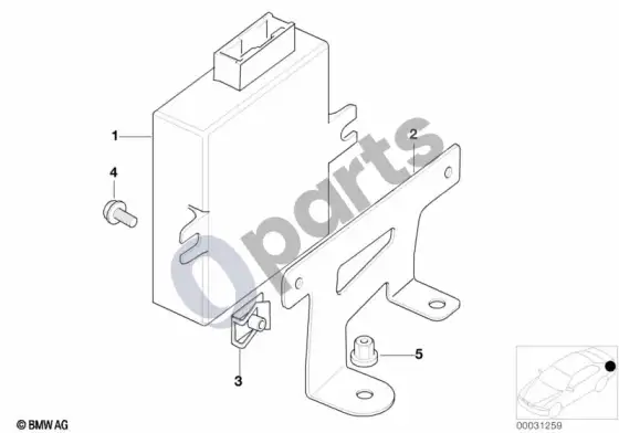 BMW 5 E39 balso įvesties sistemos atskiros dalys – schema