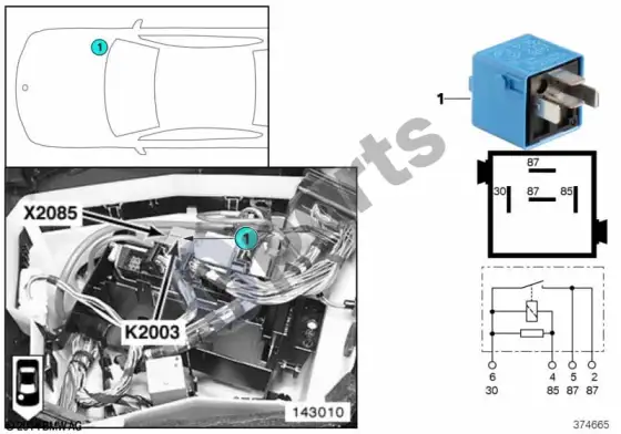 BMW 5 E39 DDE relė K2003; 2000.12 - ... – schema