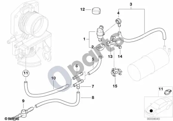 BMW 5 E39 degalų bako vėdinimo vožtuvas; 1997.09 - 1999.03 – schema