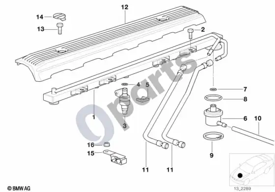 BMW 5 E39 degalų įpurškimo sistema; ... - 1998.09 – schema