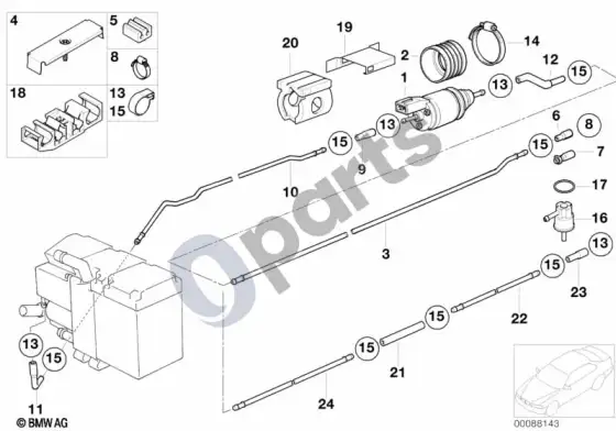 BMW 5 E39 degalų tiekimas / siurblys / vamzdeliai – schema