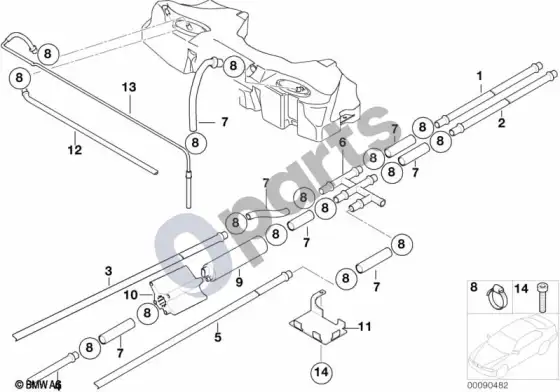 BMW 5 E39 degalų vamzdelis, dyzelinio siurblio; 2001.05 - ... – schema