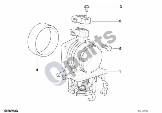 BMW 5 E39 droselio sklendės korpuso komplektas; ... - 1999.03 – schema