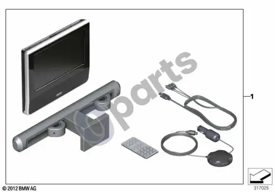 BMW 5 E39 DVD sistema, planšetė, viengubas – schema
