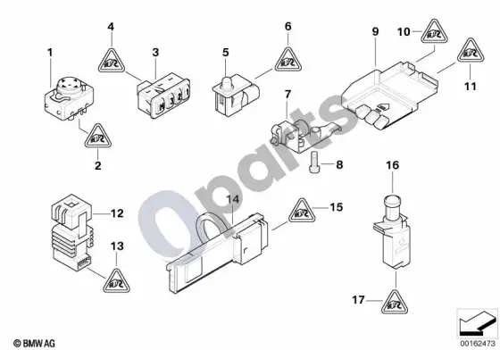 BMW 5 E39 įvairūs jungikliai – schema