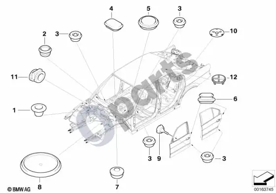BMW 5 E39 sandarinimo dangtelis / kamštis – schema