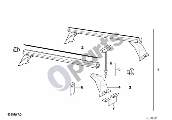 BMW 5 E39 stogo bagažinė (E39 520D) – schema