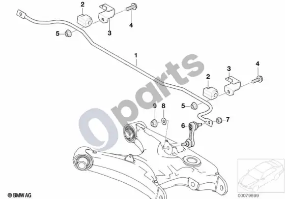 BMW 5 E39 galinis stabilizatorius – schema