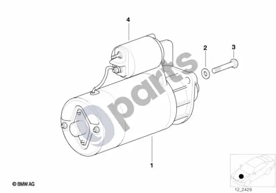 BMW 5 E39 starteris – schema