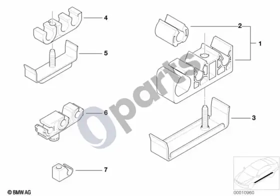 BMW 5 E39 vamzdelių atrama (E39 520IM52, E39 523I, E39 528I) – schema