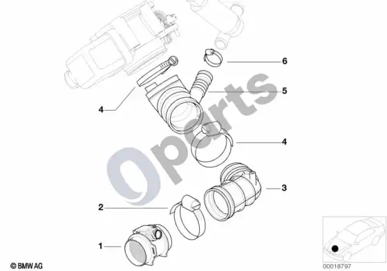 BMW 5 E39 oro masės matuoklis; 1998.09 - ... – schema