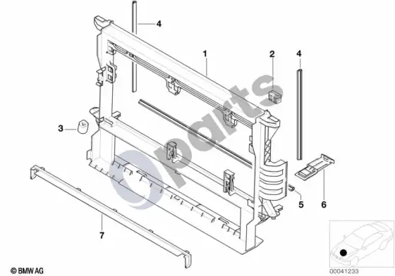 BMW 5 E39 aušinimo laikiklis (E39 525D, E39 530D, E39 520D) – schema