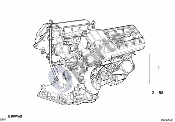 BMW 5 E39 jėgos agregatas – schema
