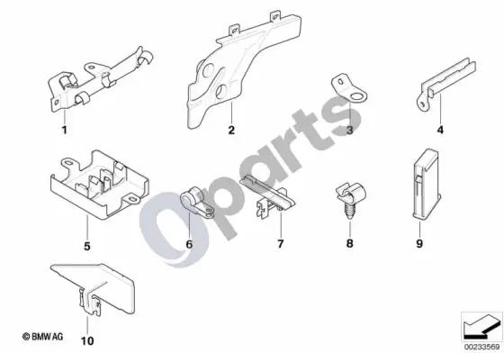 BMW 5 E39 kabelio laikiklis/uždengimas (E39 540IP) – schema