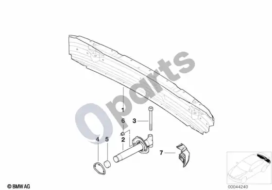 BMW 5 E39 galinis laikiklis – schema