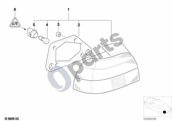 BMW 5 E39 galinis žibintas; 2000.09 - ... – schema