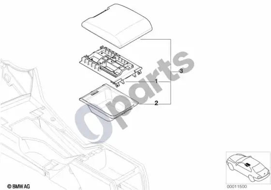 BMW 5 E39 individualus centrinis porankis – schema