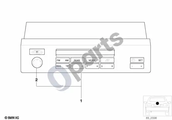 BMW 5 E39 integruota radijo informacinė sistema – schema