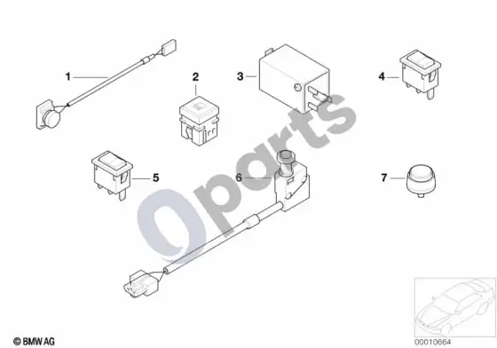 BMW 5 E39 kabinos jungiklis – schema