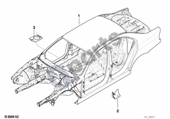 BMW 5 E39 kėbulo karkasas – schema