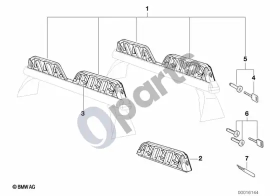 BMW 5 E39 komfort slidžių laikiklis – schema