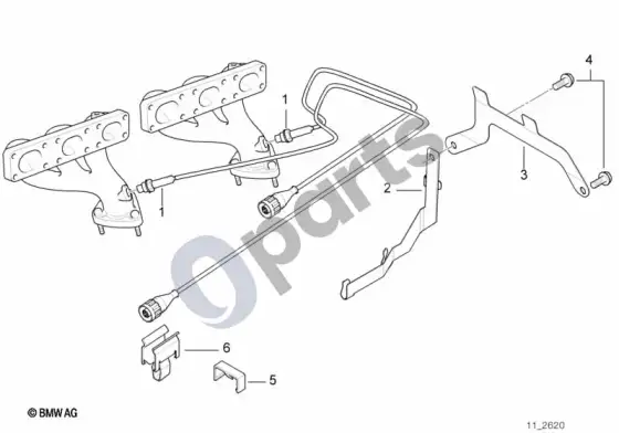 BMW 5 E39 lambda zondo tvirtinimo detalės; ... - 1999.03 – schema
