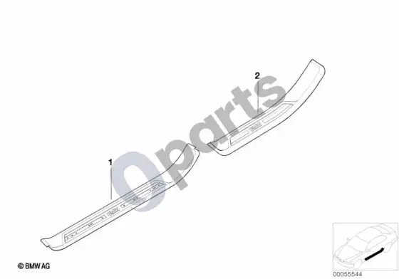 BMW 5 E39 m įlipimo apdailos papildomas montavimas – schema