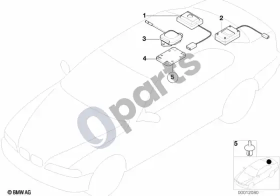BMW 5 E39 magnetinio lauko daviklis / GPS antena; 1997.09 - ... – schema