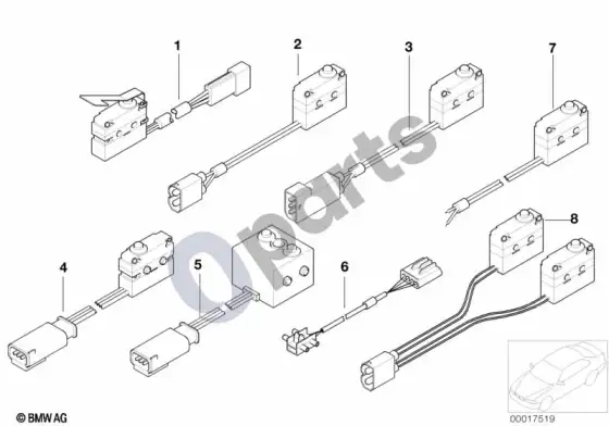 BMW 5 E39 mikrojungiklis – schema