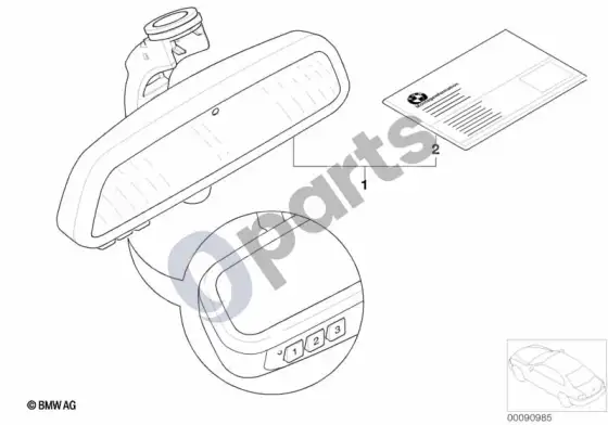 BMW 5 E39 papildomas montavimas: kompasas / nuotolinis valdymas – schema
