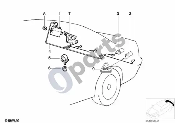 BMW 5 E39 parkavimo atstumo kontrolė (PDC); ... - 2000.09 – schema