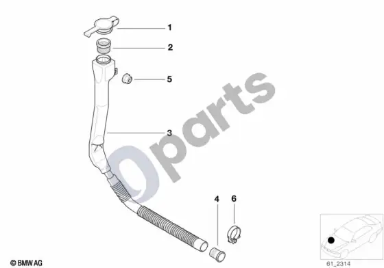 BMW 5 E39 ploviklio bakelio pildymo vamzdis – schema