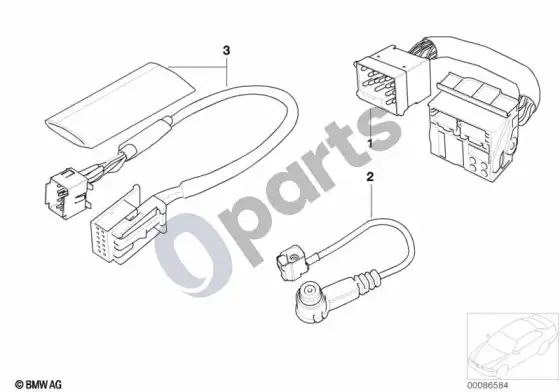 BMW 5 E39 radijo adapterio laidai – schema
