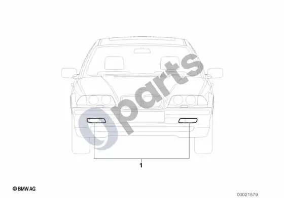 BMW 5 E39 rūko žibintų montavimo komplektas; ... - 2000.09 – schema