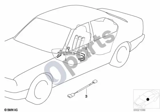 BMW 5 E39 sėdynių pašildymas – schema